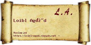 Loibl Agád névjegykártya
